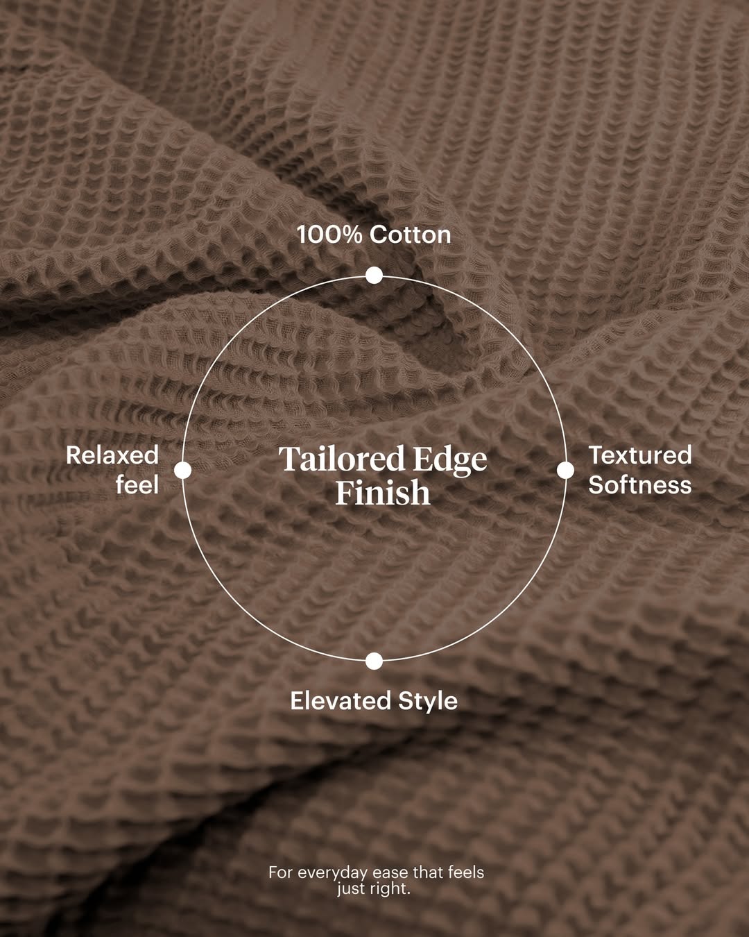 Waffle Layer Blanket tailored edge and dimensional weave detail