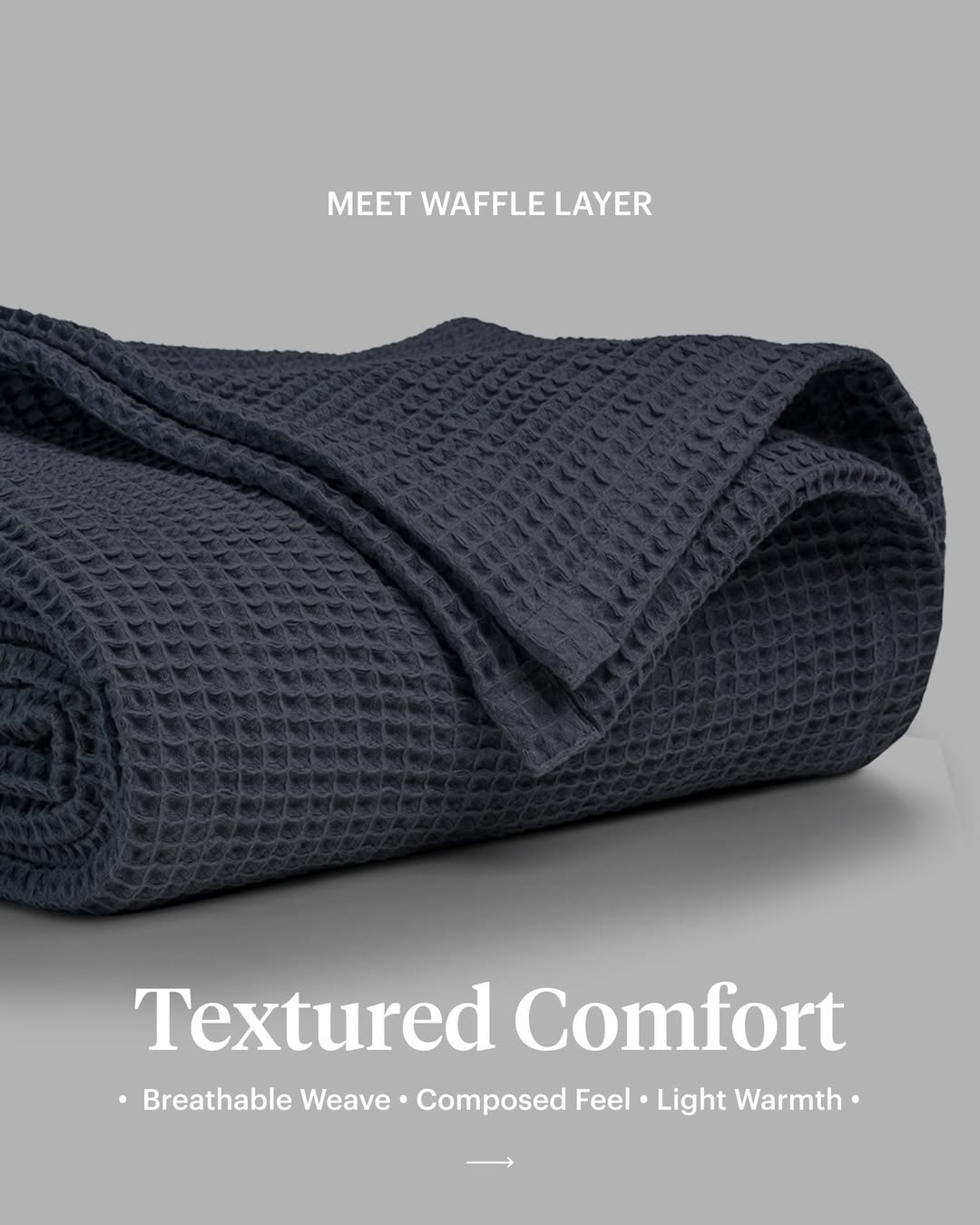 Waffle Layer Blanket breathable textured cotton construction